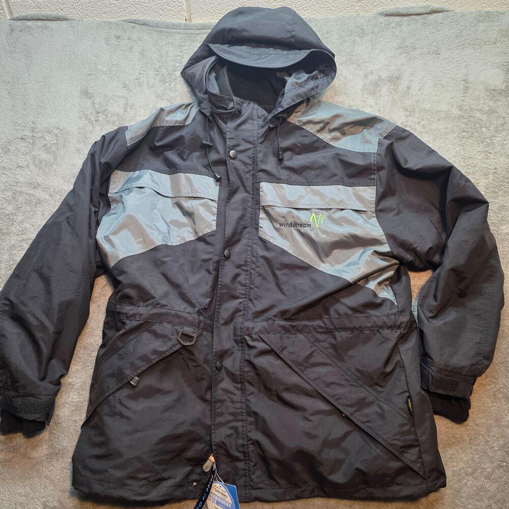 Baru Sports 3 In 1 Jacket Mens XL Black Windstream Hooded Reflective 2553 Winter - Picture 1 of 11
